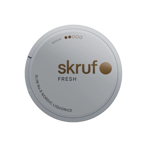 Skruf No. 8 Fresh Nordic Liquorice Medium Slim White